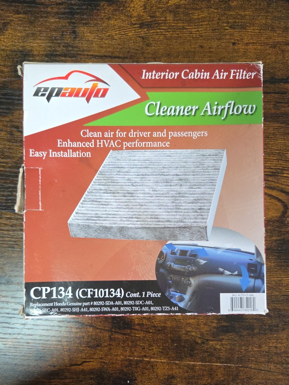 CP134 Interior Cabin Air Filter - Gray